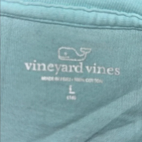 Vineyard Vines Aqua Tee with Floral Whale and crab Design size youth large - Picture 5 of 5